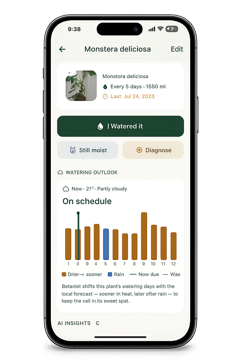 Weather-smart watering outlook